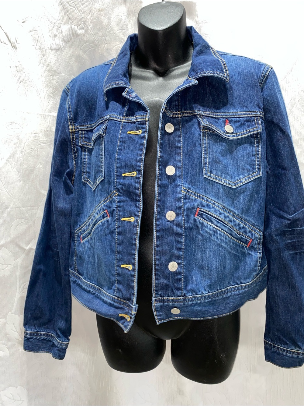 LONDONJEAN Dark Blue Women's Denim Jacket SZ L